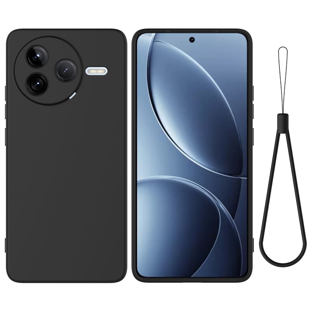 Matt szilikon tok Xiaomi Poco F7 Pro készülékhez - fekete