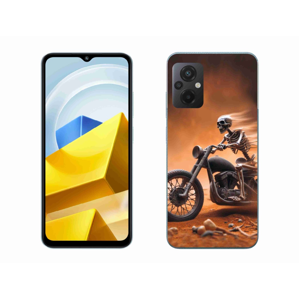 Gél borítás mmCase a Xiaomi Poco M5 4G-hez - csontváz a motorkerékpáron