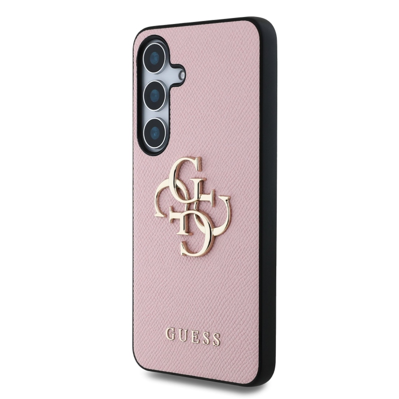 Guess PU szemcsés 4G fém logó hátlap Samsung Galaxy S25+ rózsaszín