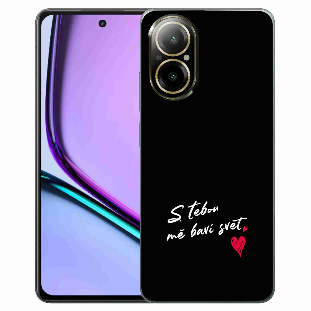Gél borító mmCase a Realme C67 készülékhez - szerelmes szöveg 1 fekete háttér