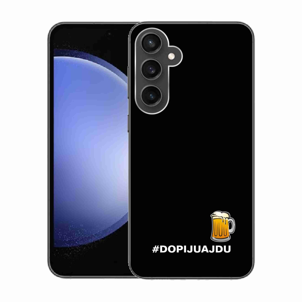 Gél borítás mmCase Samsung Galaxy S23 FE - sör motívum 1 fekete háttér