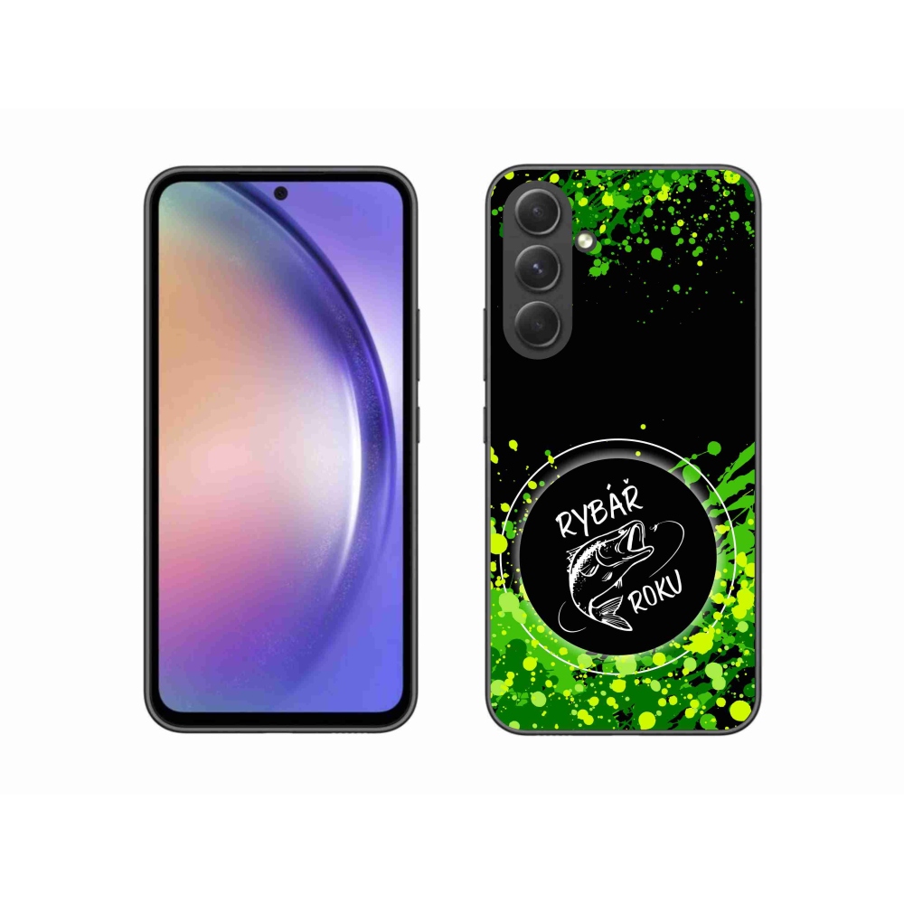 Zselés borító mmCase Samsung Galaxy A54 5G - Az év horgásza fekete háttérrel