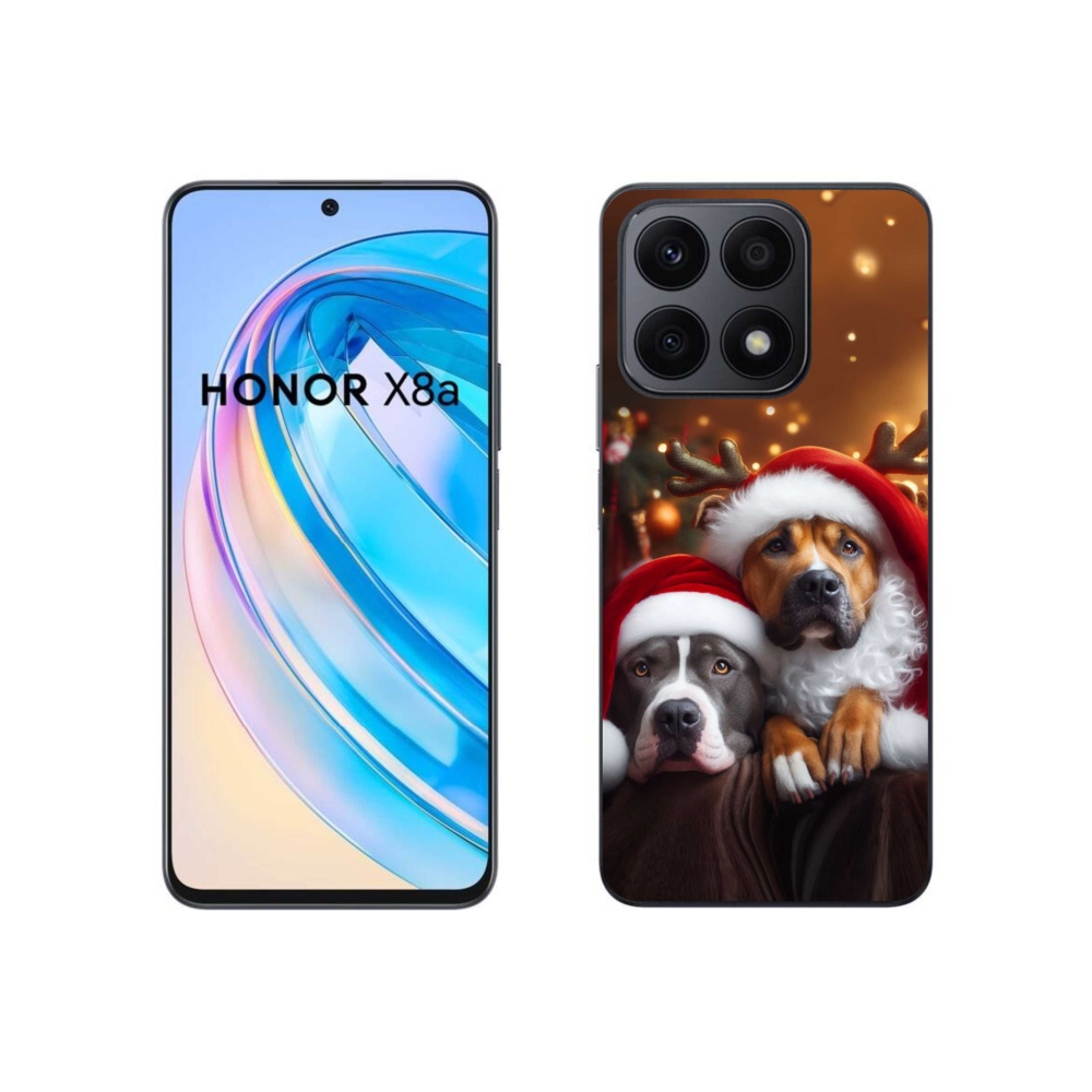 Gél borító mmCase a Honor X8a számára - Karácsonyi kutyák