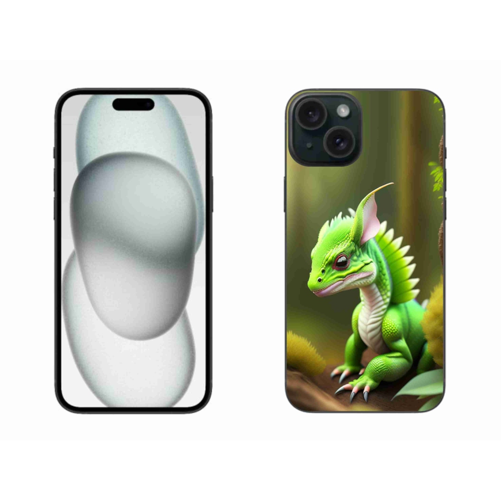 Zselés borítás mmCase iPhone 15 Plus készülékhez - zöld sárkány