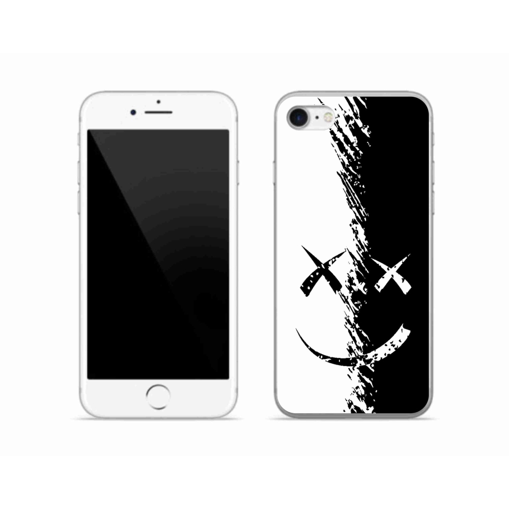 Zselés borítás mmCase iPhone SE (2022) - fekete-fehér smiley