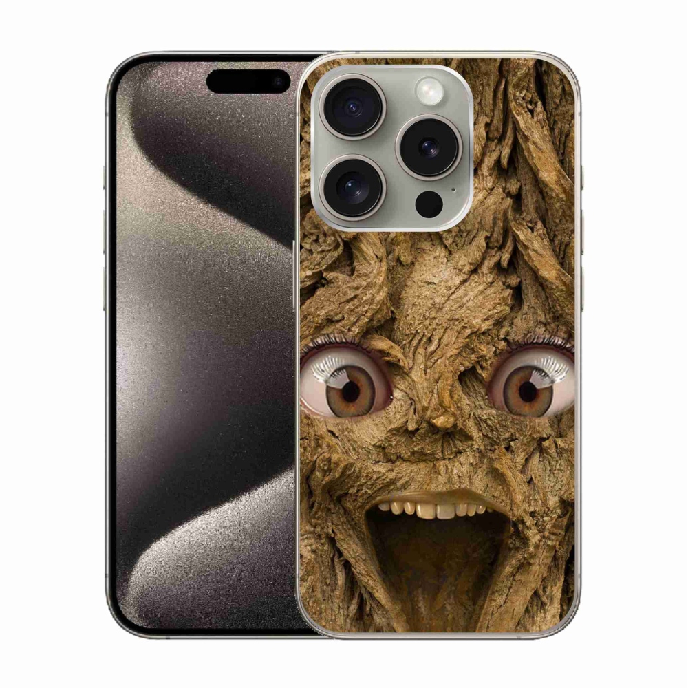 Gél borítás mmCase iPhone 15 Pro készülékhez - boldog fa szemekkel