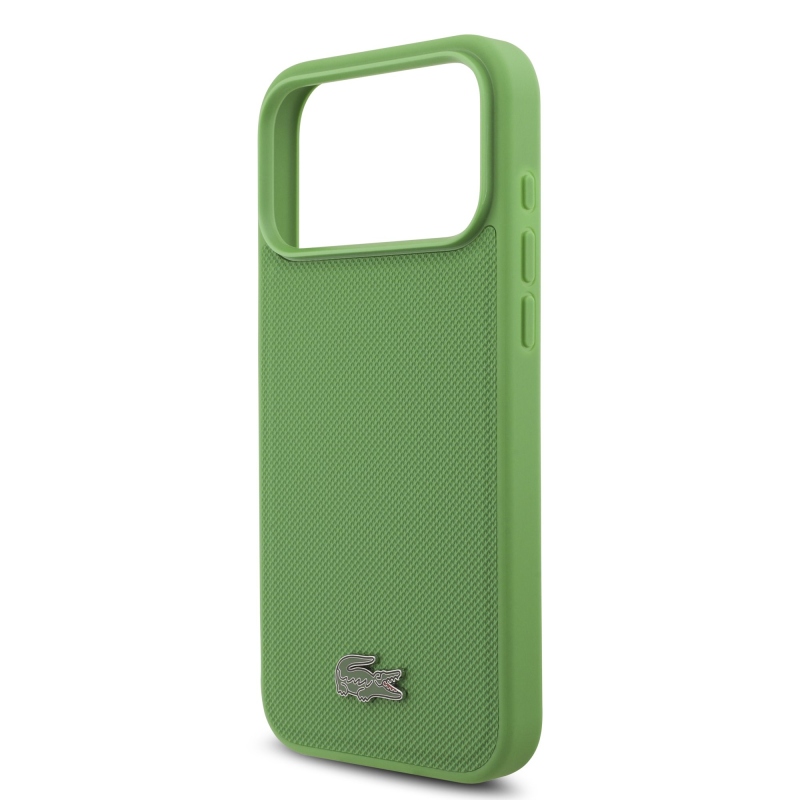 Lacoste Iconic Petit Pique MagSafe MagSafe hátlap + pénztárca iPhone 17 Pro Max-hoz Zöld