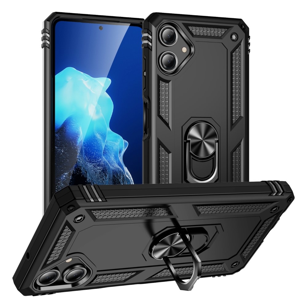 Gyűrűk tartós borítása Samsung Galaxy A06 4G készülékhez - fekete