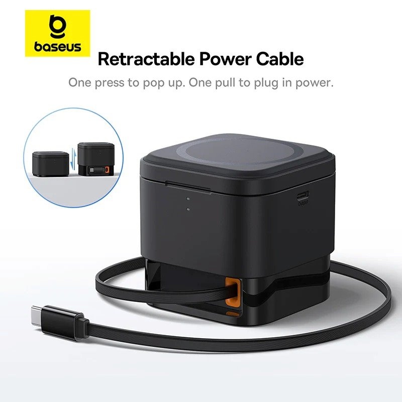Baseus MagPro 3in1 mágneses vezeték nélküli töltő 25W Cosmic Black