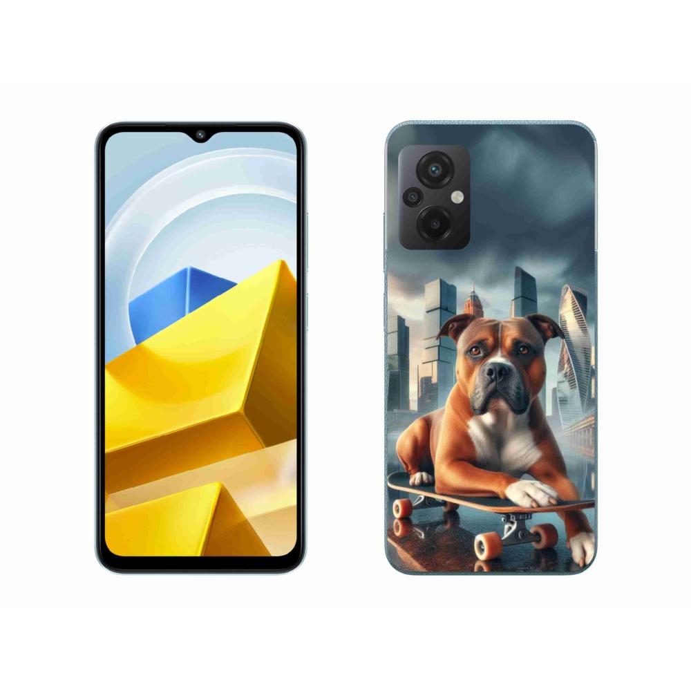 Gél borítás mmCase a Xiaomi Poco M5 4G-hez - kutya gördeszkán