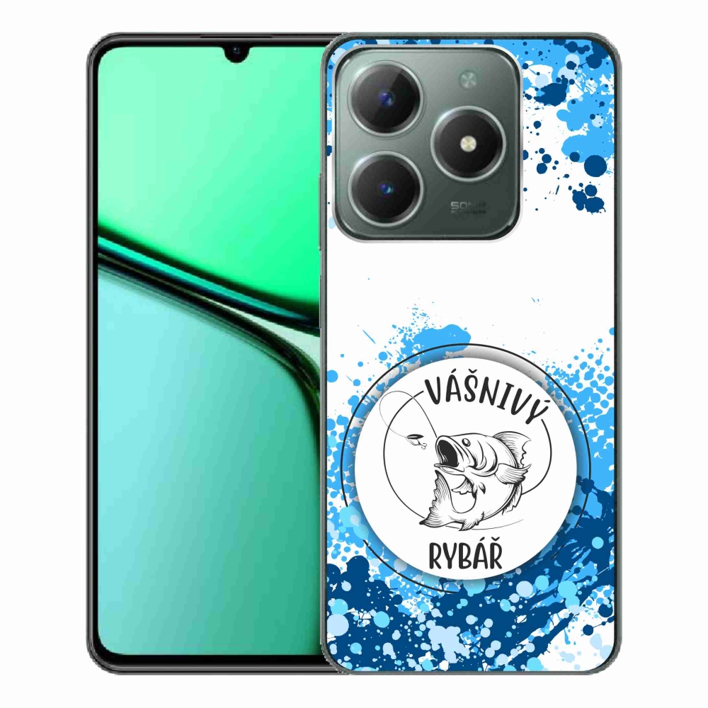 Gél borító mmCase a Realme C61 készülékhez - szenvedélyes halász fehér háttérrel