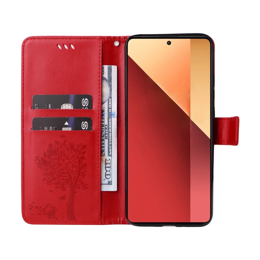 Fák könyv tokja Xiaomi Redmi Note 13 Pro 4G/Poco M6 Pro - piros