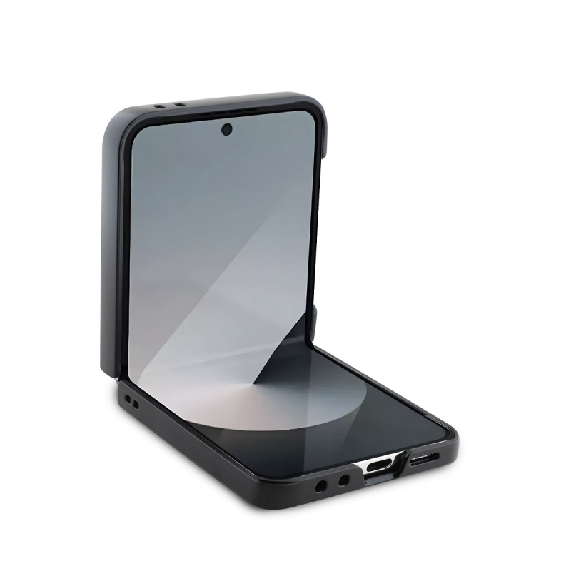 Guess PU 4G fém logós hátlap Samsung Galaxy Z Flip 6 rózsaszínű borítóhoz