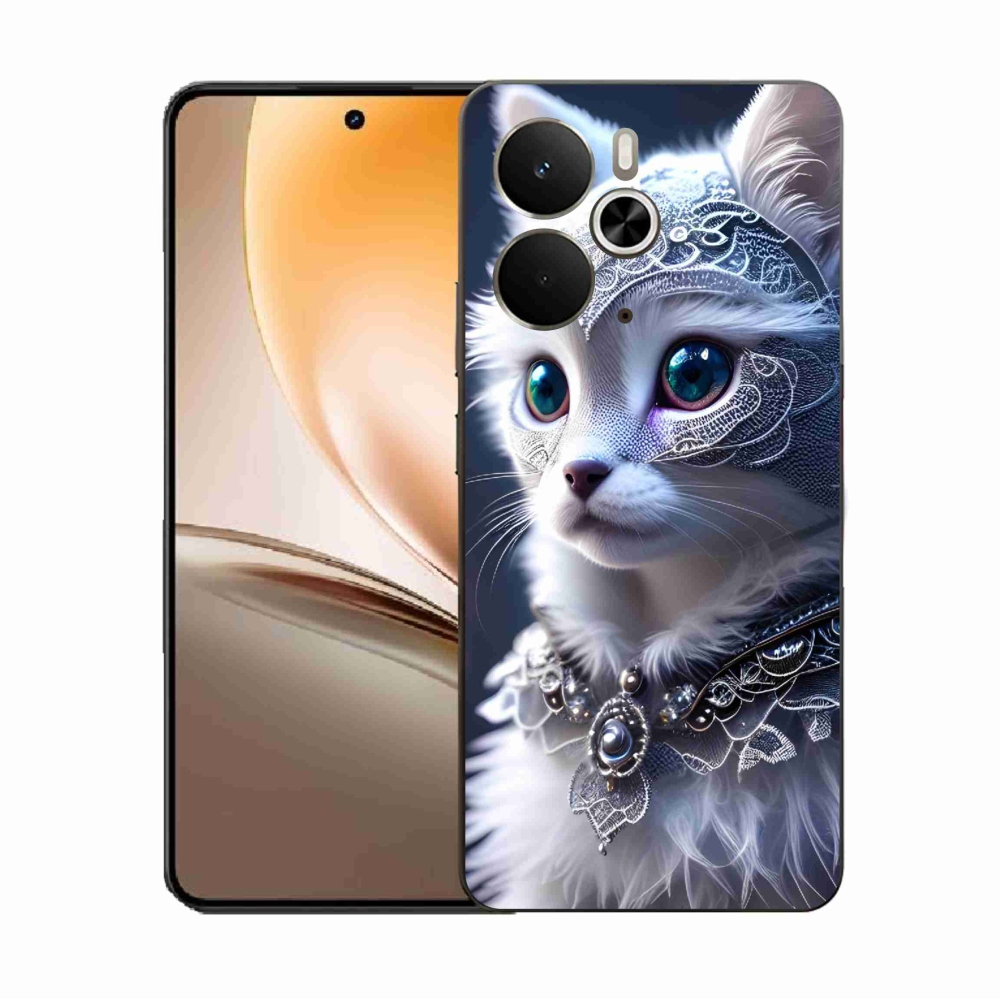 Gél borítás mmCase a Realme 14 5G készülékhez - fehér macska