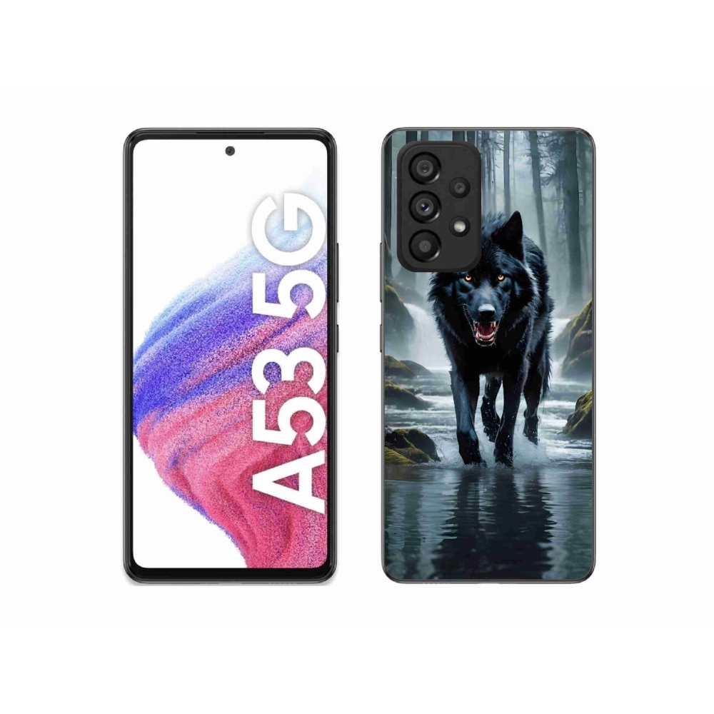 Zselés borítás mmCase Samsung Galaxy A53 5G - fekete farkas