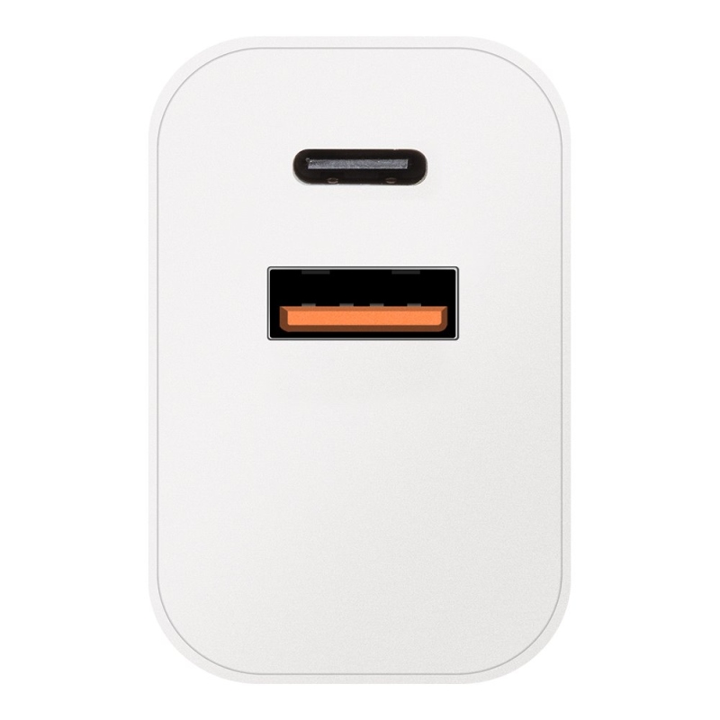 Csomag:ME utazási töltő USB-A + USB-C 20W + 2x kábel 1m Fehér