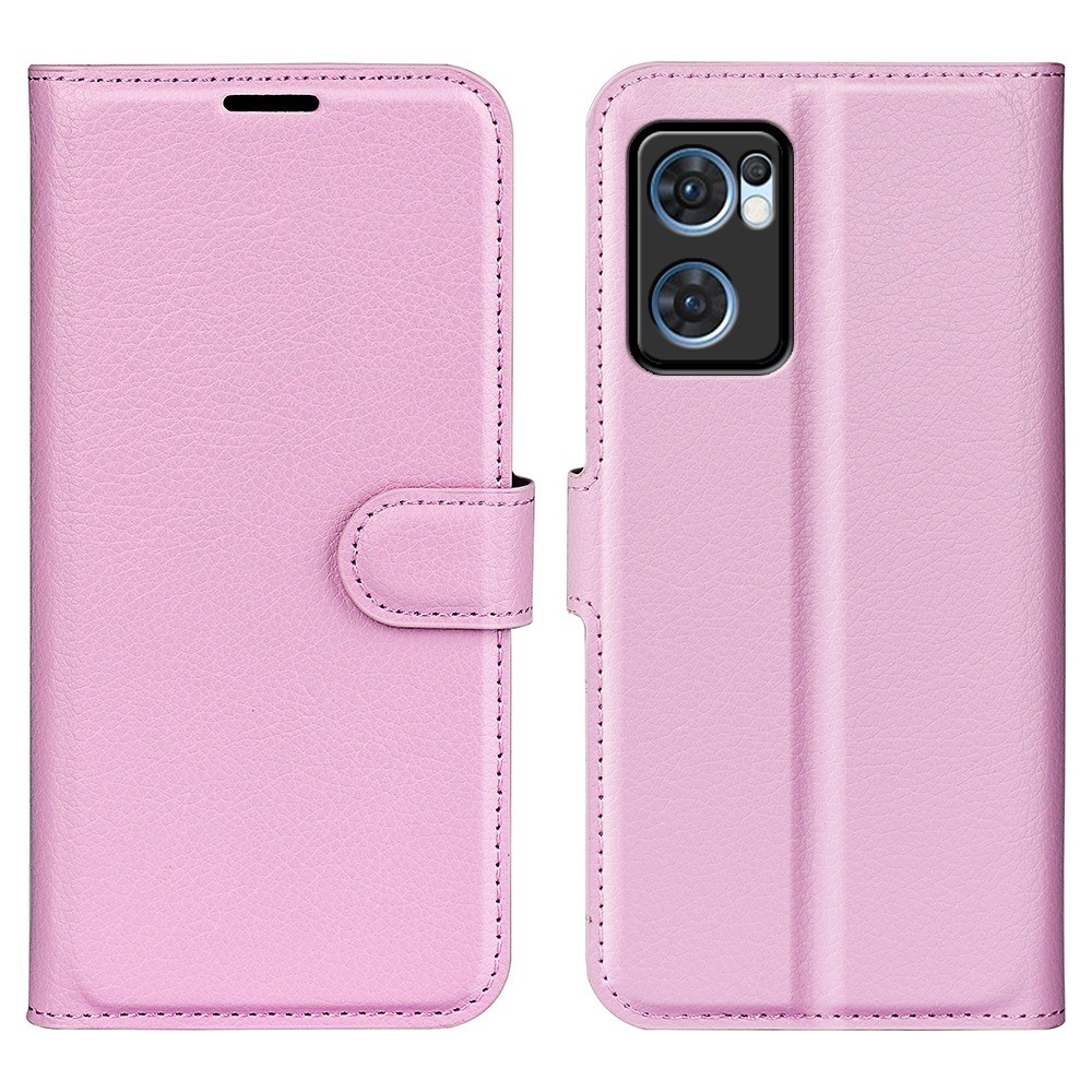 Litchi könyv tok Oppo Find X5 Lite-hoz - rózsaszín