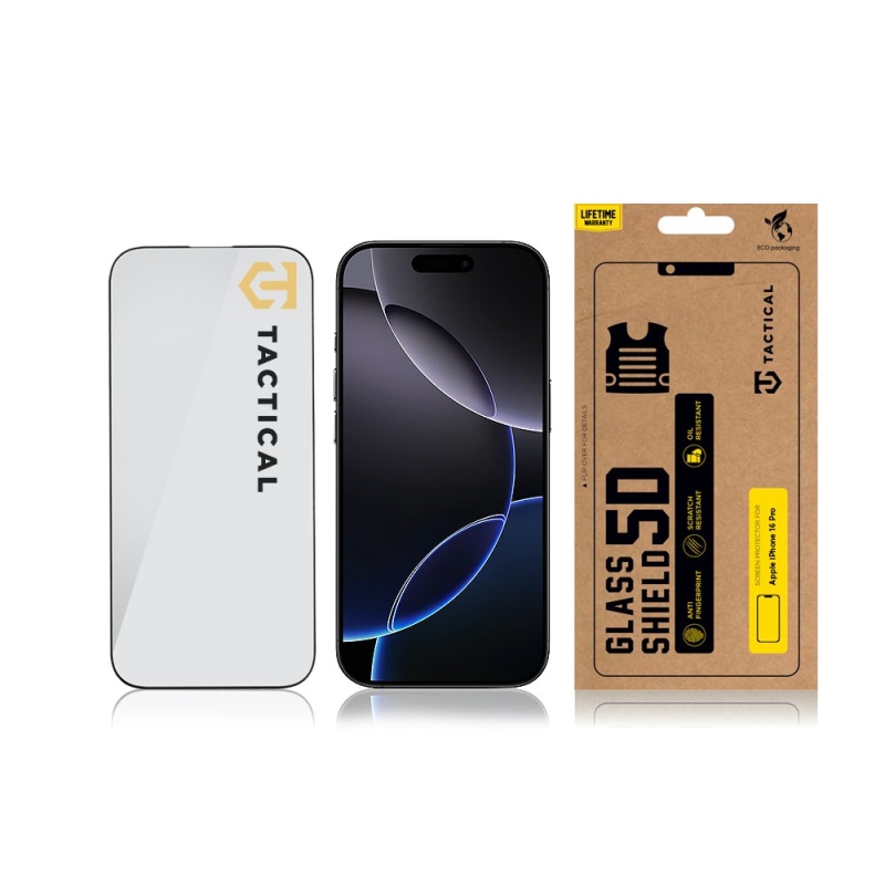 Tactical Glass Shield 5D üveg az Apple iPhone 16 Pro készülékhez Fekete