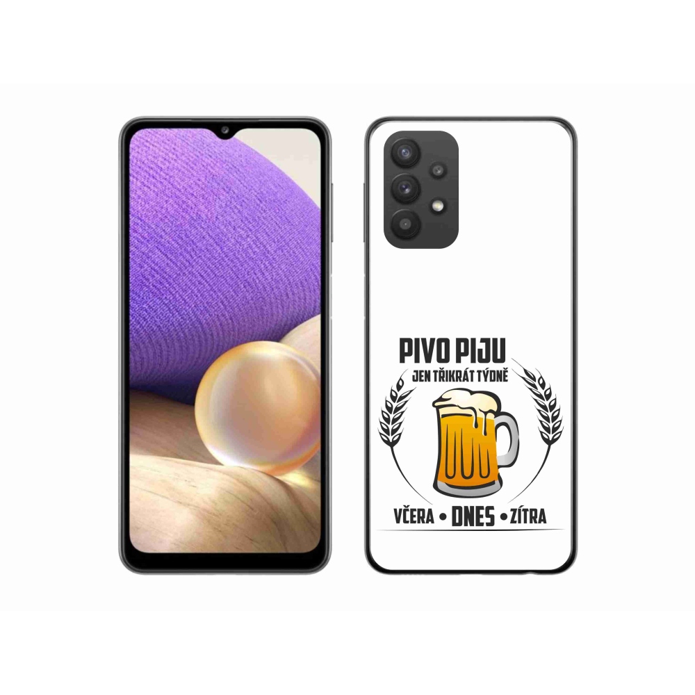 Gél borítás mmCase Samsung Galaxy A32 5G - sör motívum fehér háttérrel
