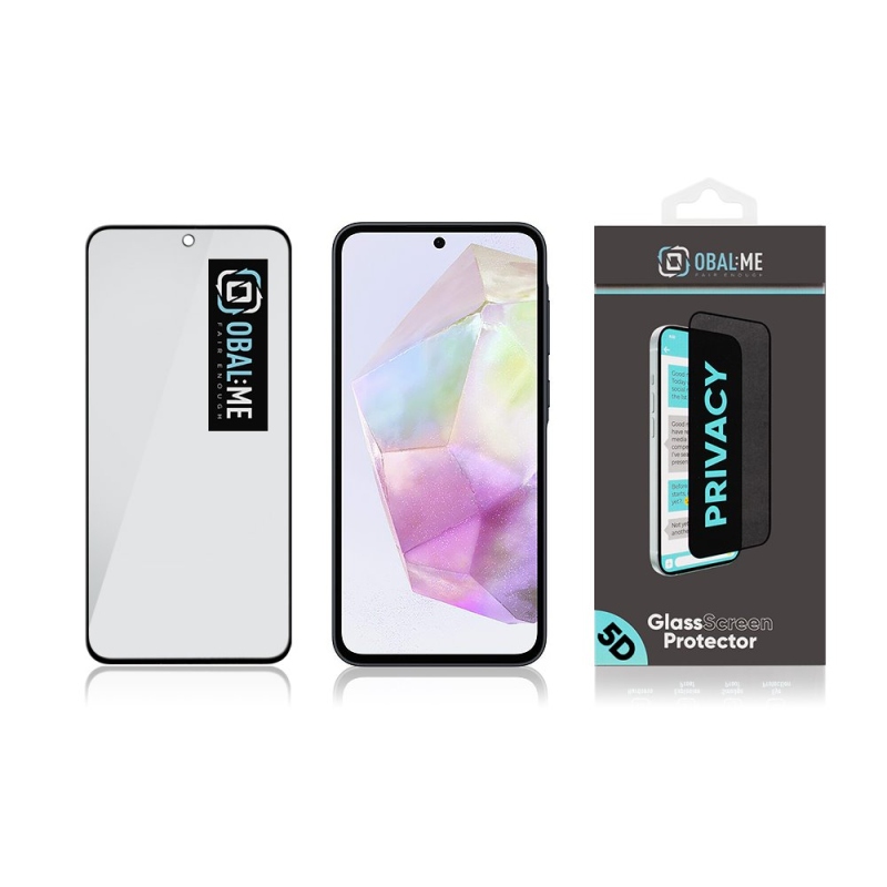 CSOMAG:ME Privacy 5D edzett üveg Samsung Galaxy A35 5G Fekete
