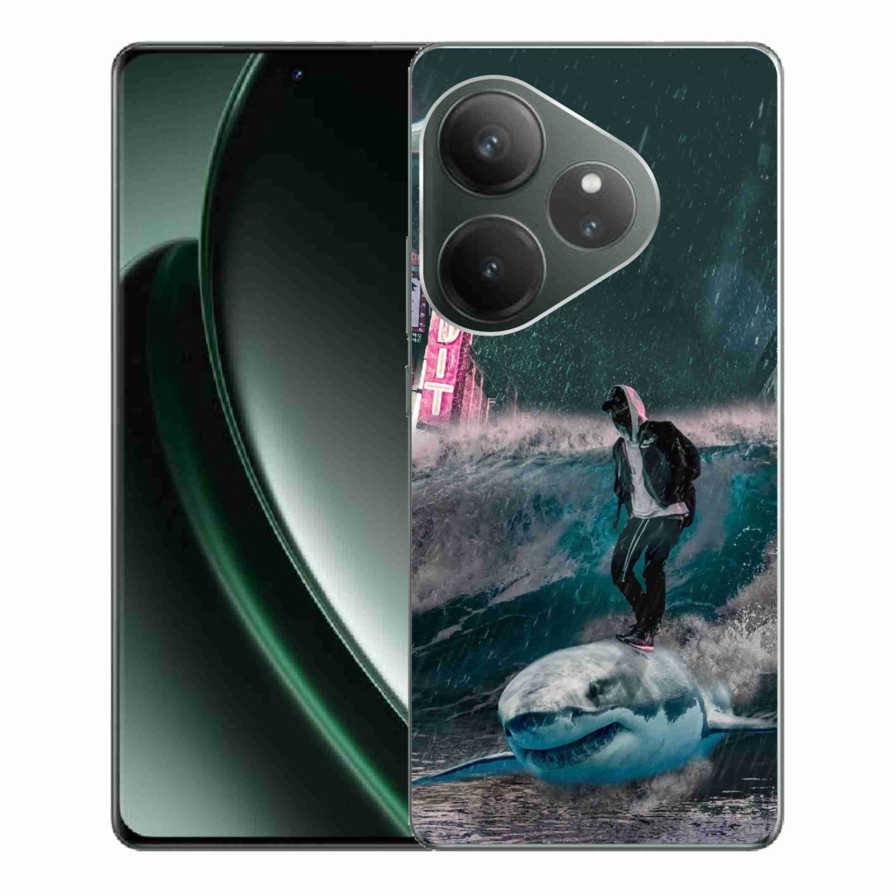 Gél borítás mmCase a Realme GT 6 5G/GT 6T 5G számára - cápa