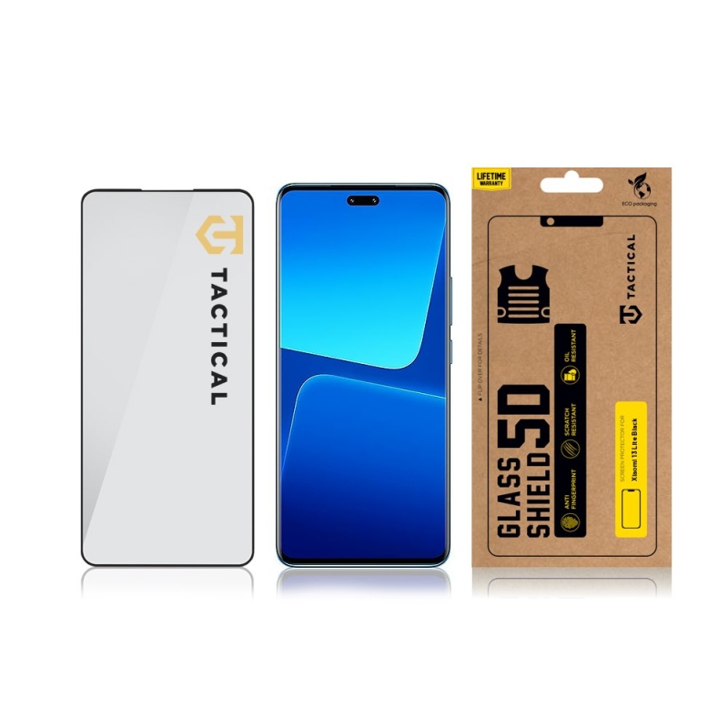 Taktikai üvegpajzs 5D üveg a Xiaomi 13 Lite Fekete számára