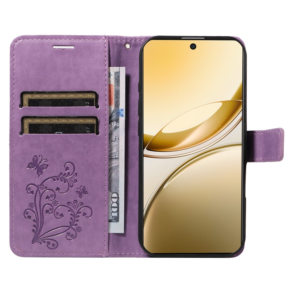 Nagy pillangó könyv tok a Vivo V50 5G-hez - lila