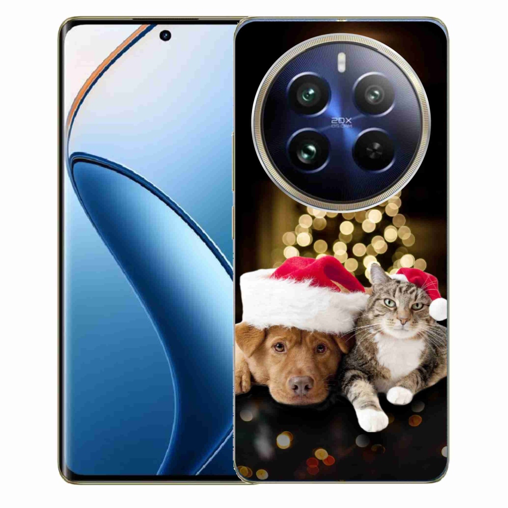 Gél borítás mmCase a Realme 12 Pro 5G/12 Pro+ 5G számára - Karácsonyi kutya és macska