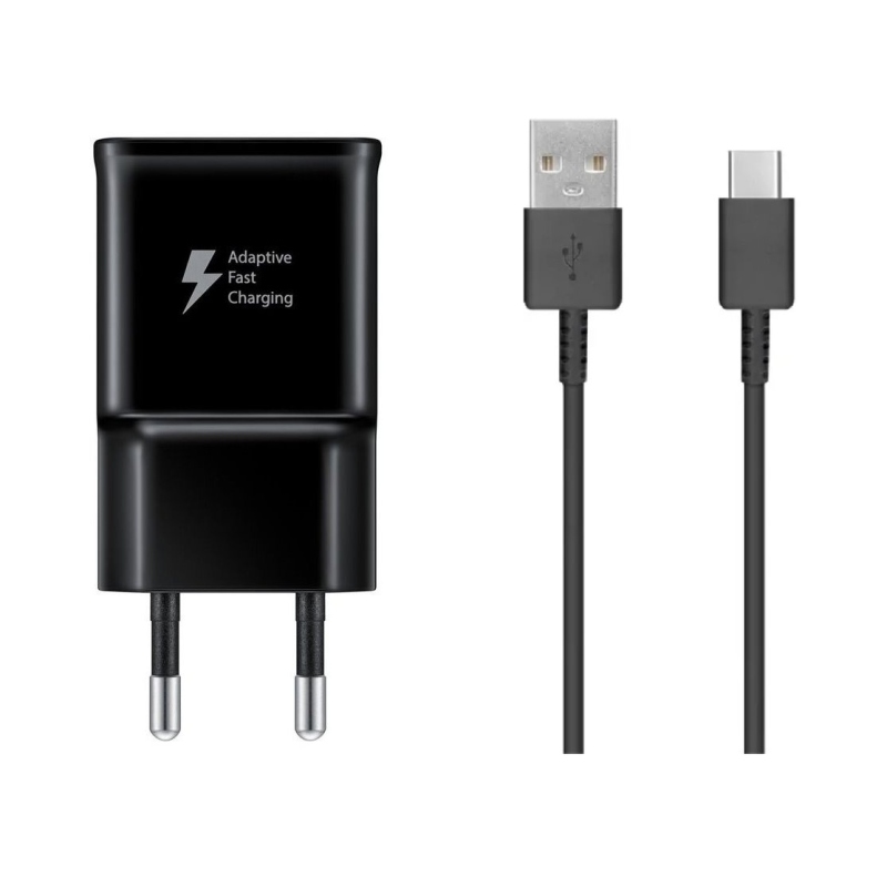 EP-TA200EBE + EP-DG970BBE Samsung 15W-os utazási töltő + USB-C adatkábel fekete (OOB Bulk)