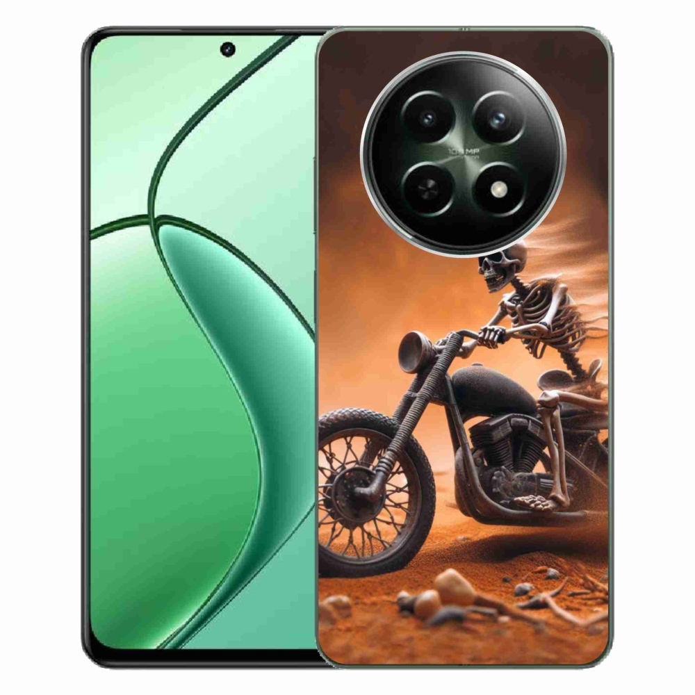 Gél borítás mmCase a Realme 12 5G/12x 5G számára - csontváz motorkerékpáron