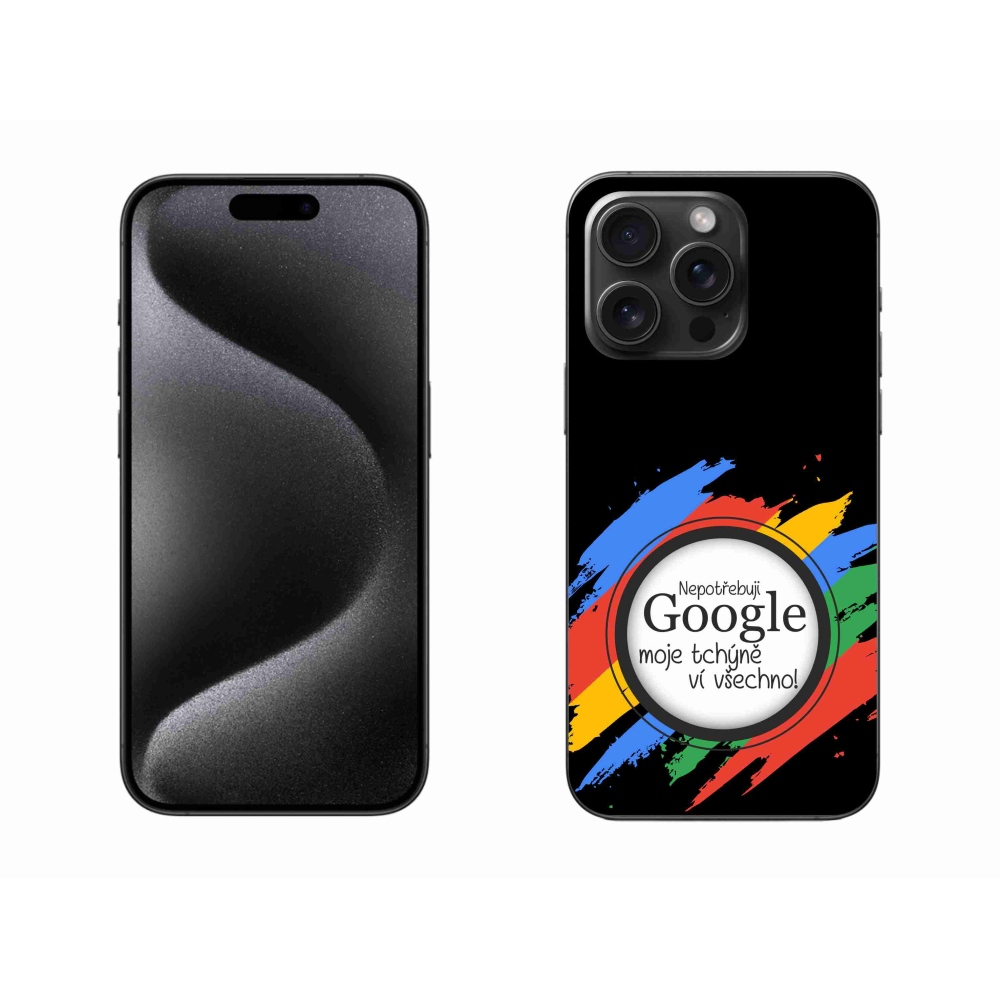 Gél borítás mmCase iPhone 15 Pro Max készülékhez - anyós mindent tud fekete háttérrel