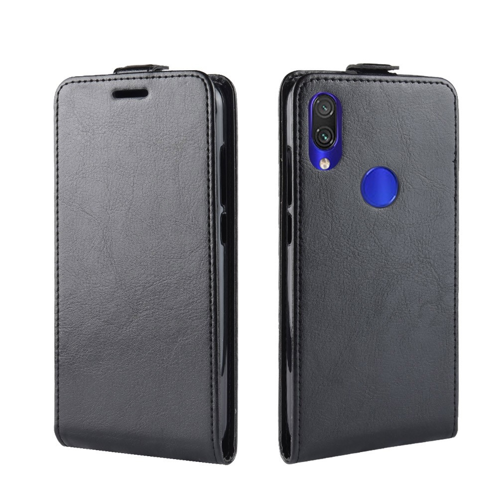 Függőleges könyv tok Xiaomi Redmi Note 7-hez - fekete