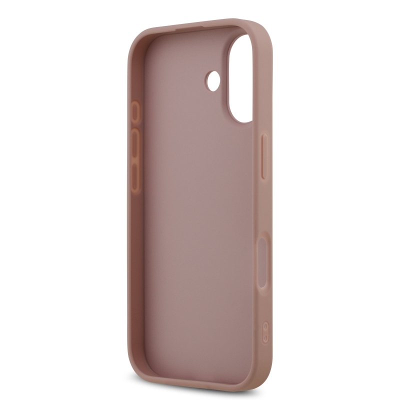 Guess PU Fixed Glitter 4G fém logó hátlap iPhone 17 rózsaszínhez Rózsaszín