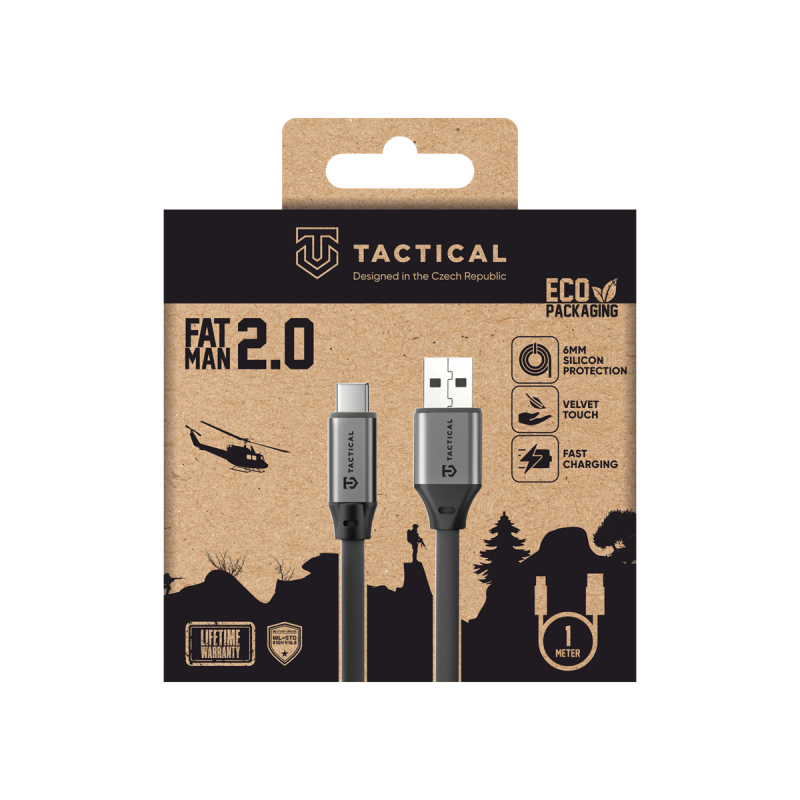 Tactical Fat Man 2.0 kábel USB-A/USB-C 1m szürke