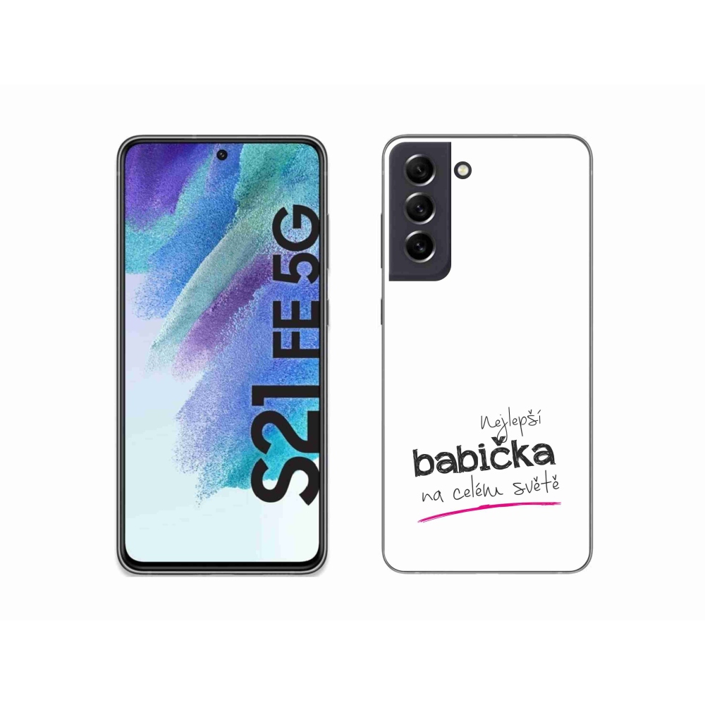 Gél borítás mmCase Samsung Galaxy S21 FE 5G - a legjobb nagymama 4 fehér háttérrel