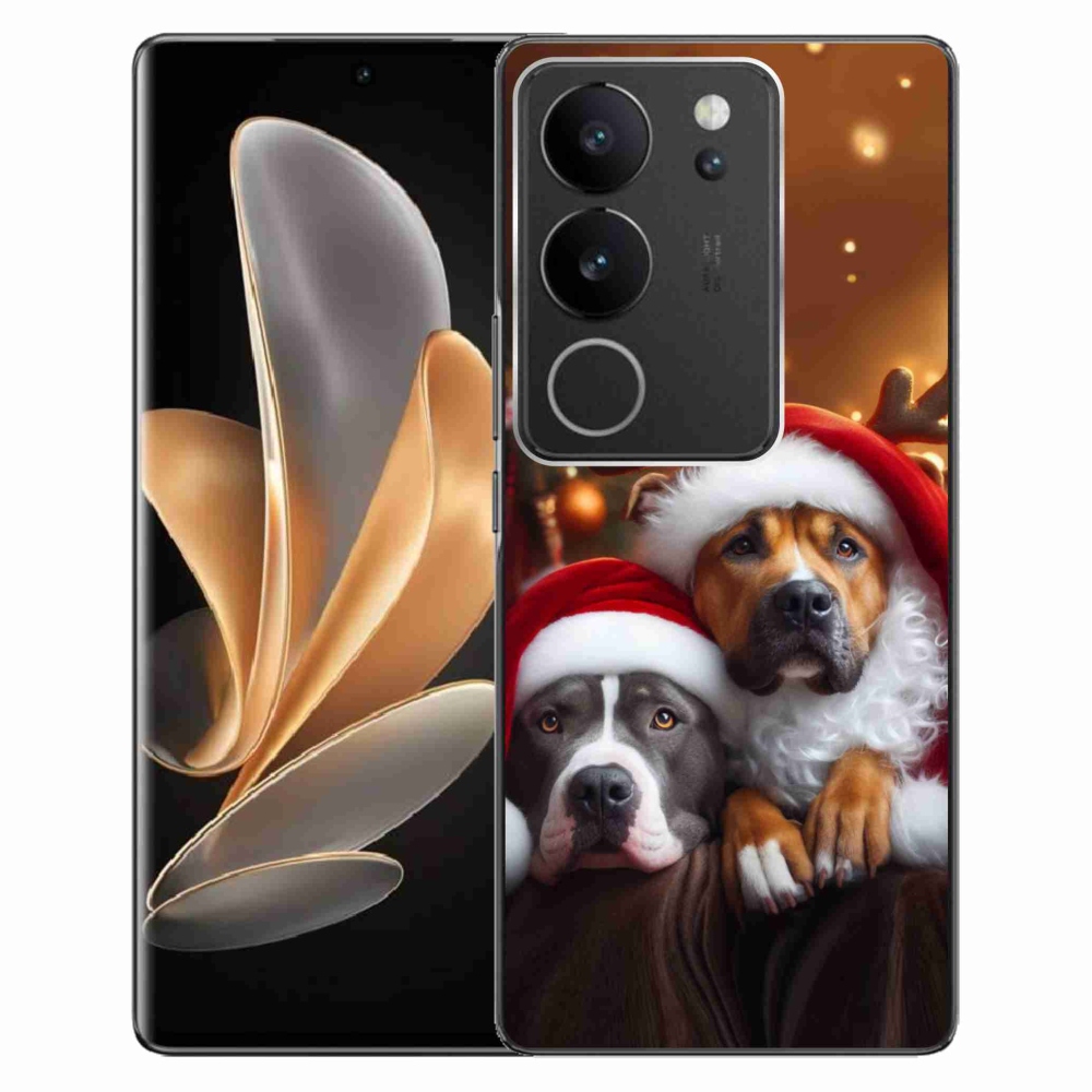 Gél borítás mmCase a Vivo V29 5G-n - Karácsonyi kutyák