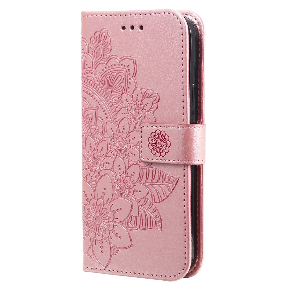 Mandala könyvtáska iPhone 15 Pro készülékhez - rózsaszín