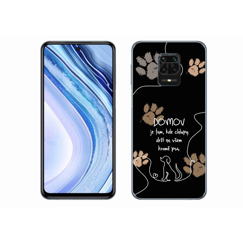 Gél borító mmCase a Xiaomi Redmi Note 9S-hez - kutya motívum fekete háttérrel