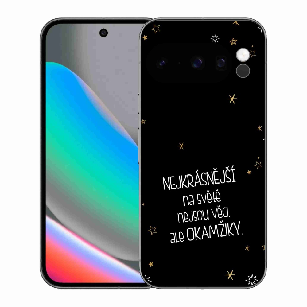 Gél borítás mmCase a Google Pixel 10 Pro készülékhez - Idézet 4 fekete háttér