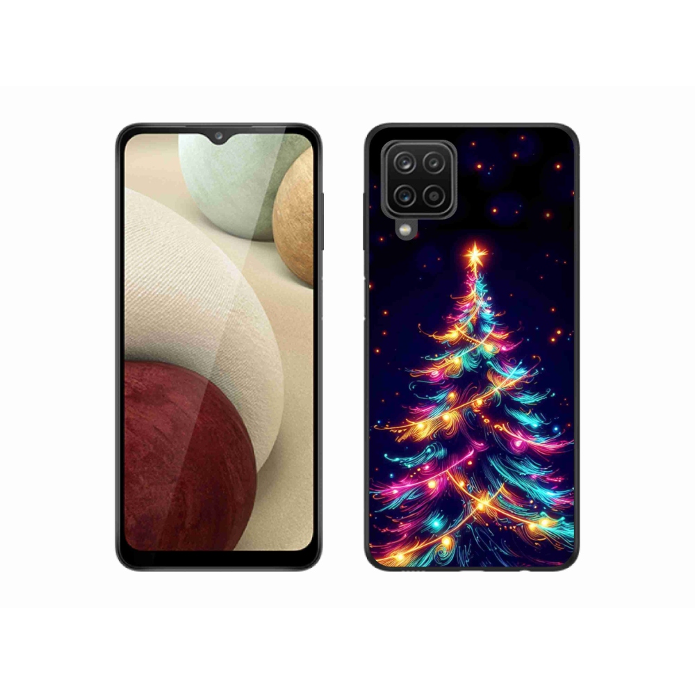 Gél borítás mmCase Samsung Galaxy A12 készülékhez - neon karácsonyfa