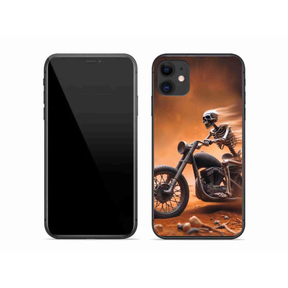 Gél borítás mmCase iPhone 11 készülékhez - csontváz egy motorkerékpáron
