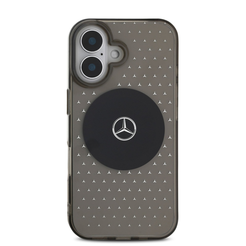 Mercedes PC/TPU csillagmintás MagSafe hátlap az iPhone 16 Plus készülékhez Fekete
