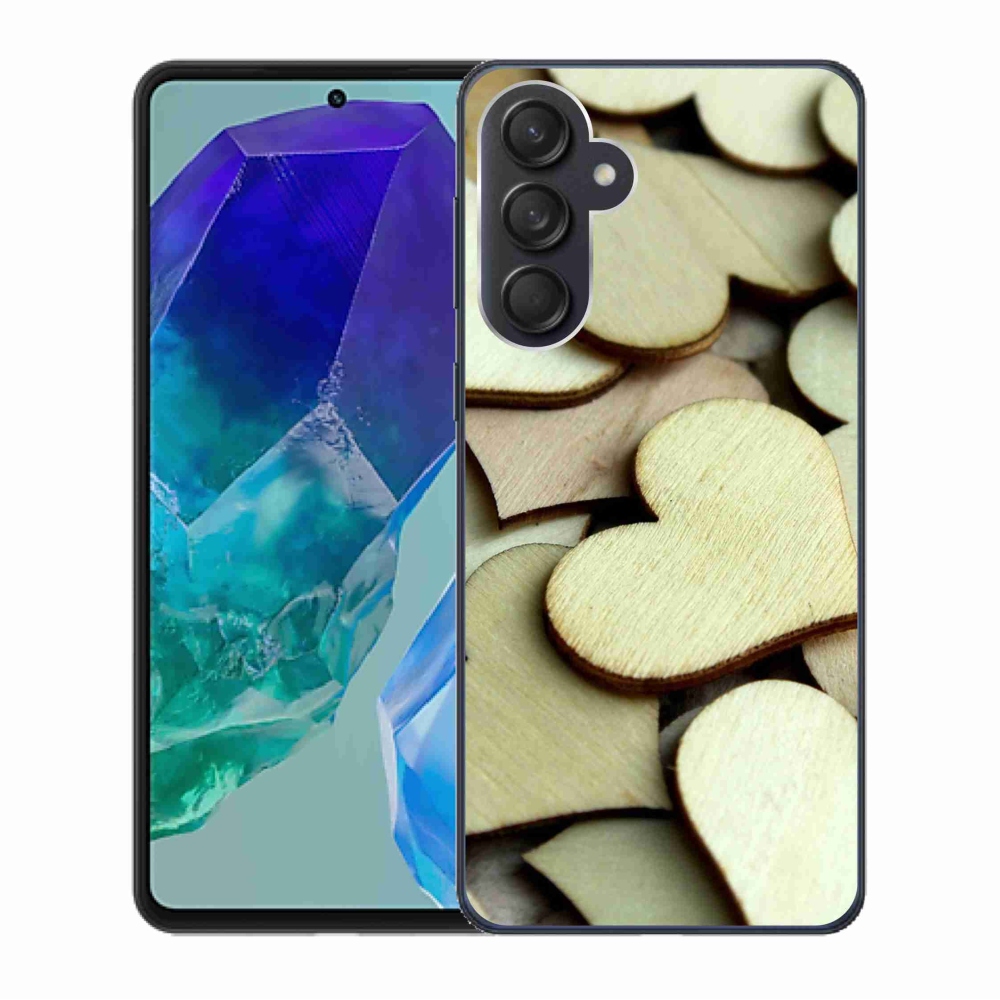 Gél borítás mmCase Samsung Galaxy M55 5G - fából készült szívek