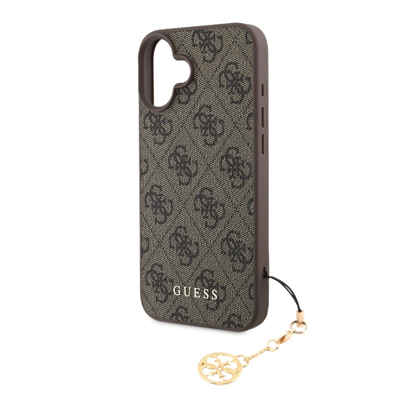 Guess 4G Charm hátlap iPhone 16 Plushoz Tone on Tone Barna