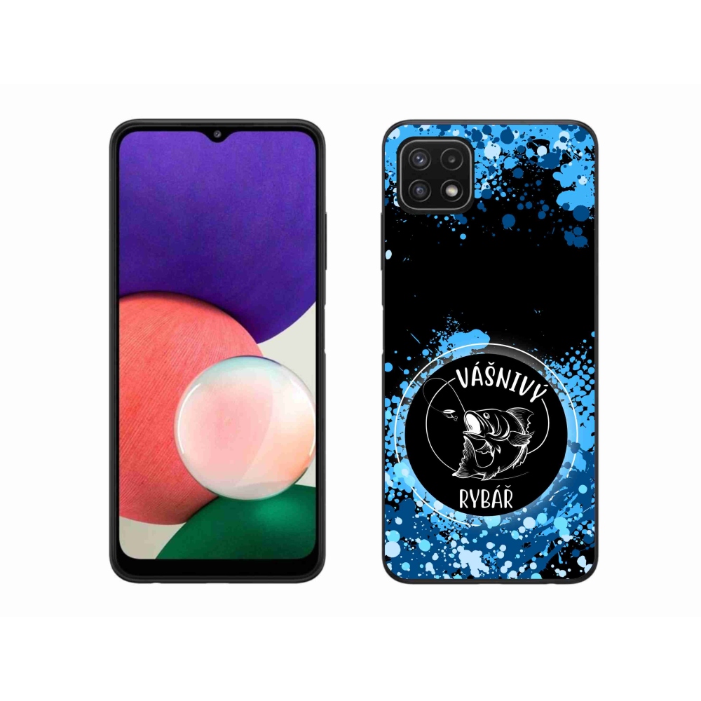 Gél borítás mmCase Samsung Galaxy A22 5G - szenvedélyes halász fekete háttérrel