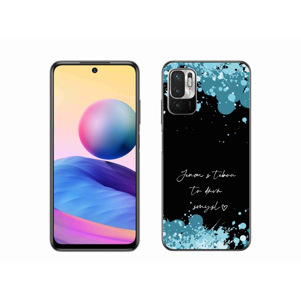 Gél borító mmCase a Xiaomi Poco M3 Pro/5G számára - szerelmes szöveg fekete háttérrel