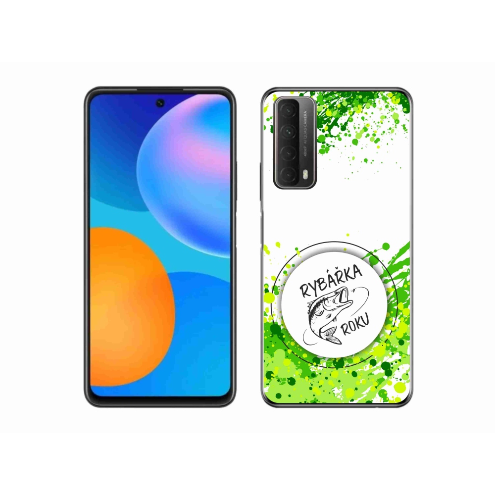 Gél borító mmCase a Huawei P Smart (2021) - az év halásznője fehér háttérrel