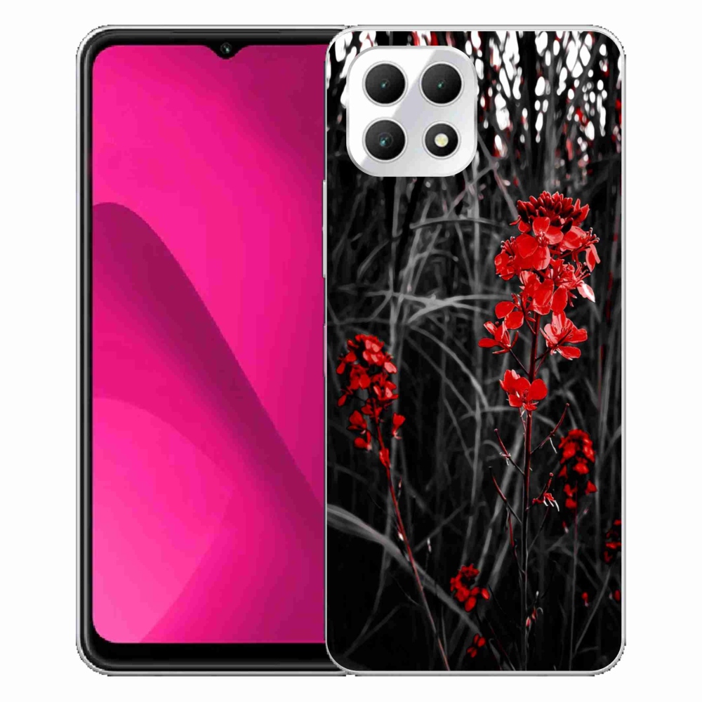 Zselés borítás mmCase a T-Mobile T Phone 2 készülékhez - piros növény
