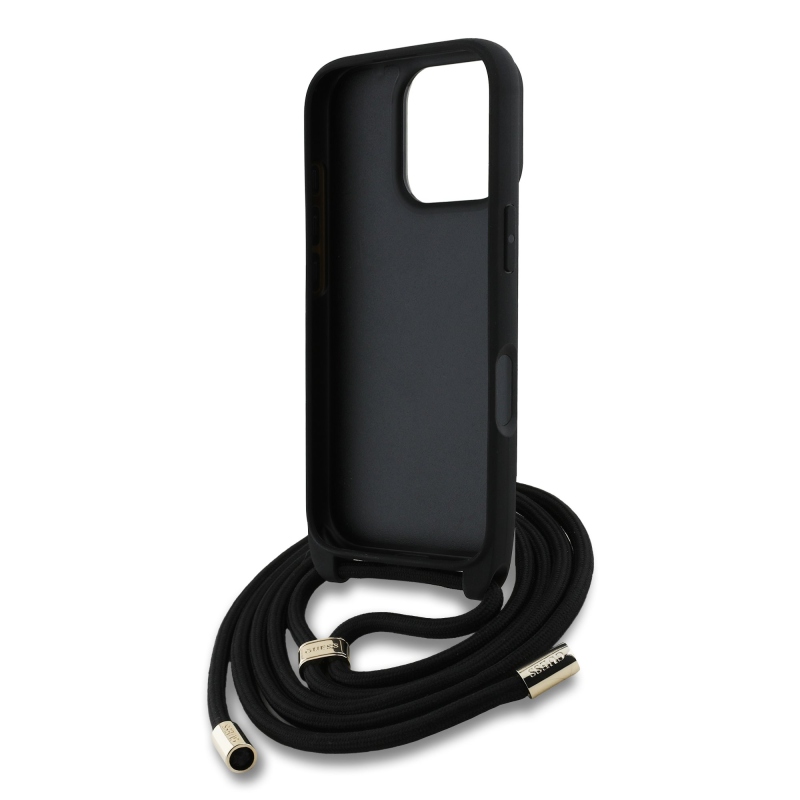 Guess PU 4G fém logó fém keresztpánt hátlapi borító iPhone 16 Pro rózsaszínhez