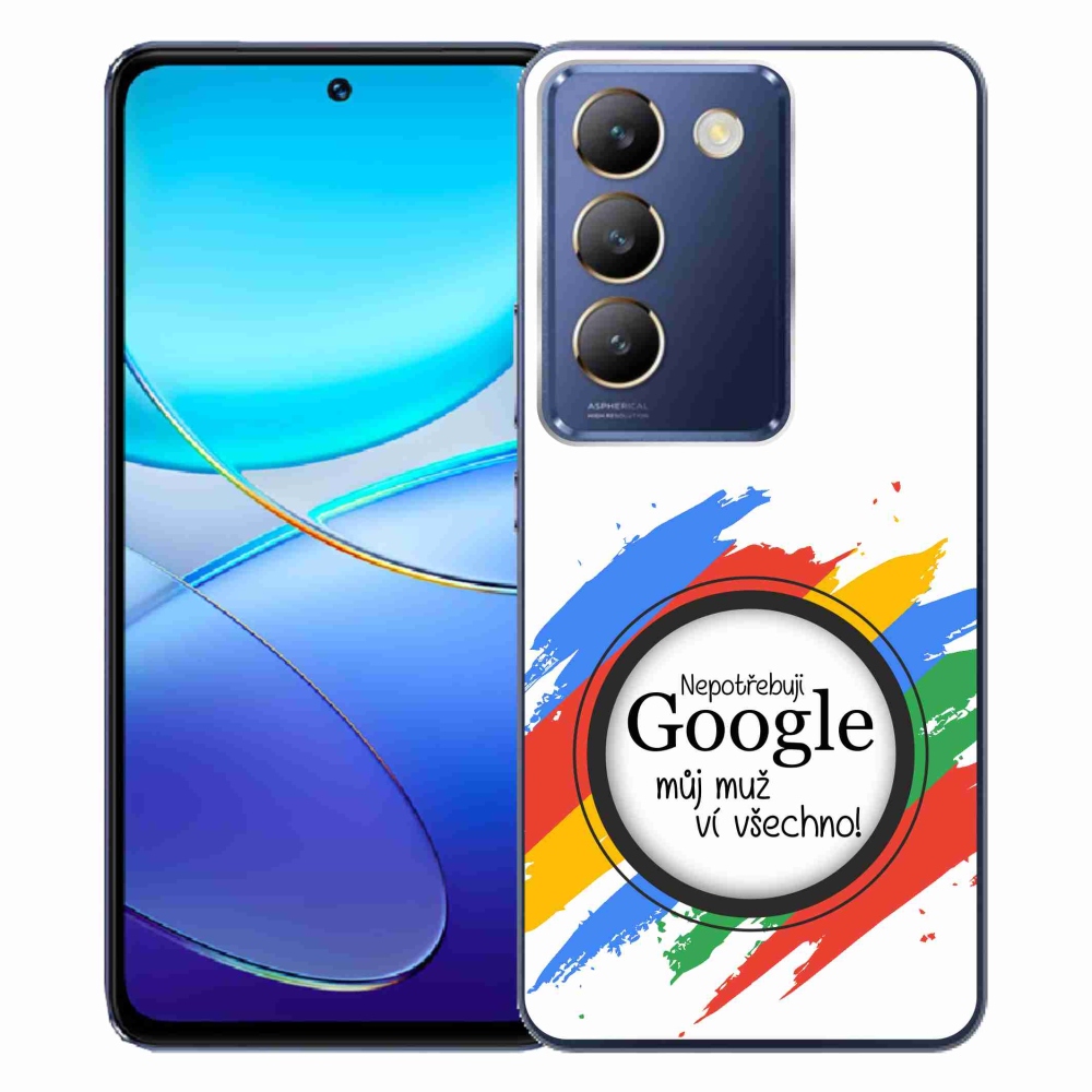 Gél borító mmCase a Vivo V40 SE 4G/5G - az ember tudja, minden fehér háttérrel